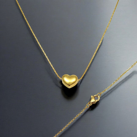 Stainless Steel Anti Tarnish Gold Plated Heart Pendant Necklace