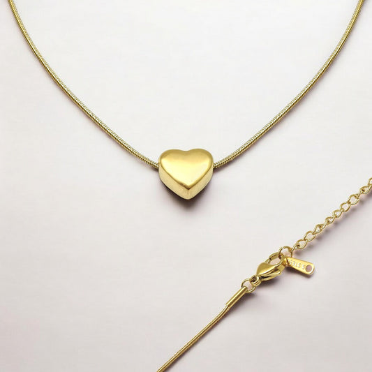 Anti Tarnish Heart Charm Necklace for Girls & Women