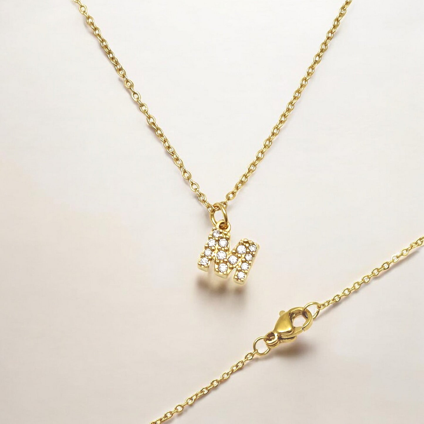 Initial Letter Charm Pendant Necklace