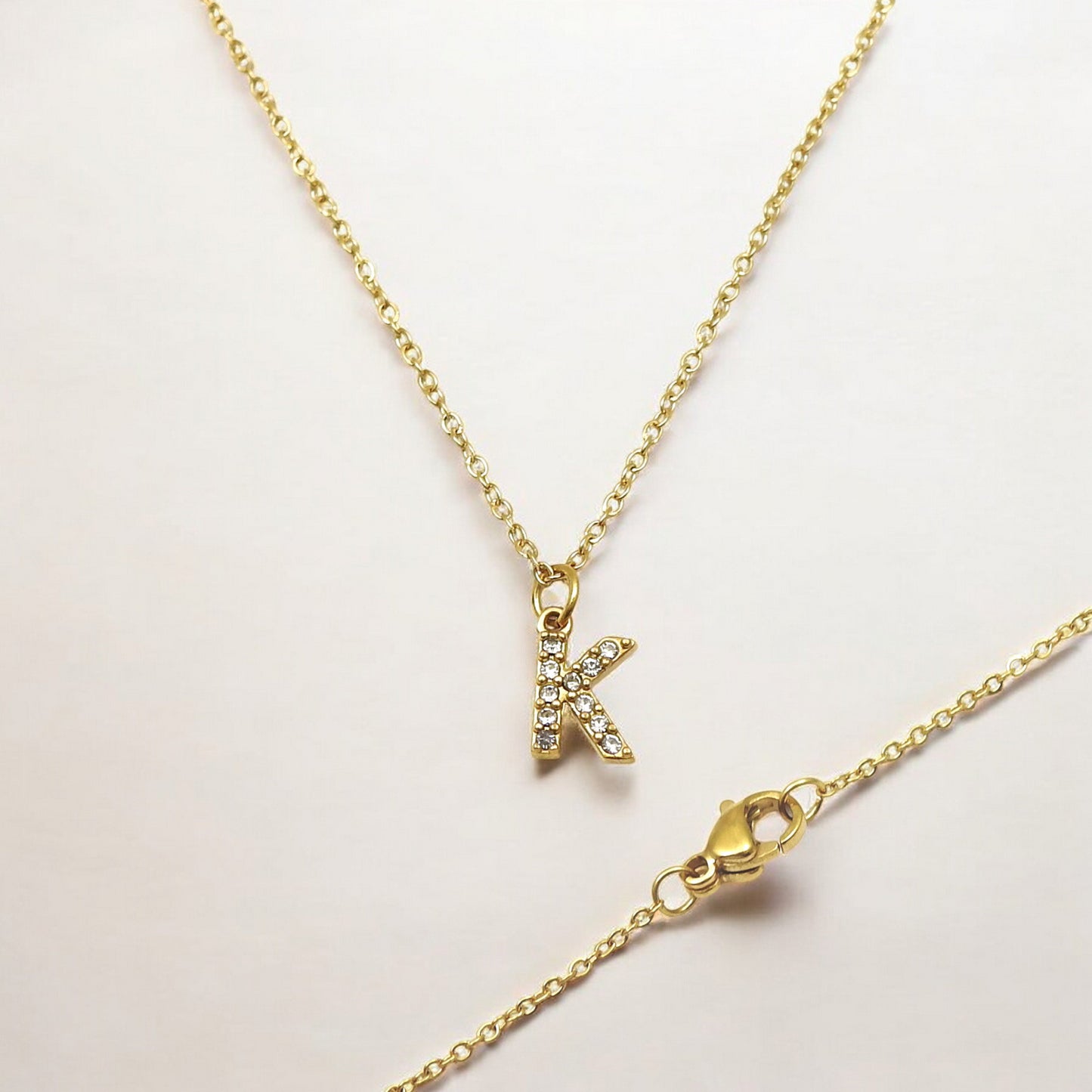 Initial Letter Charm Pendant Necklace