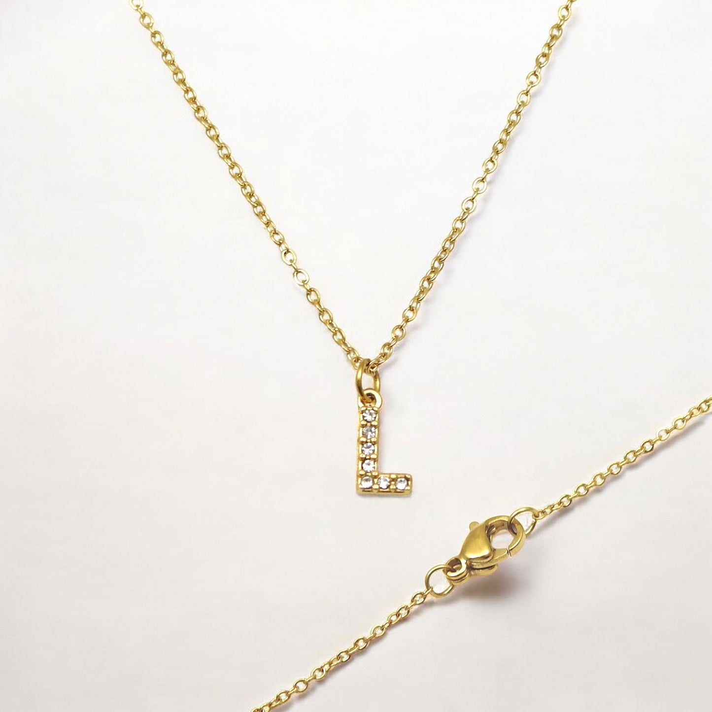 Initial Letter Charm Pendant Necklace