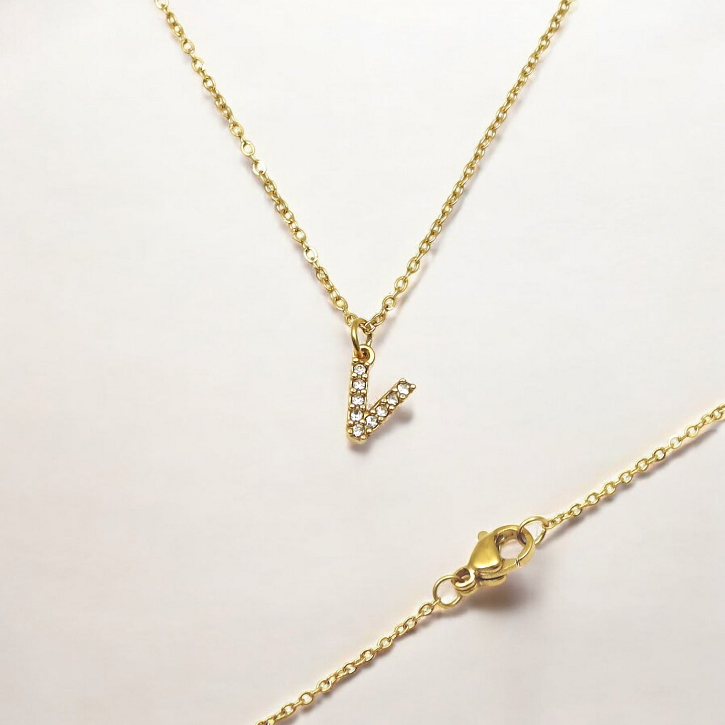 Initial Letter Charm Pendant Necklace
