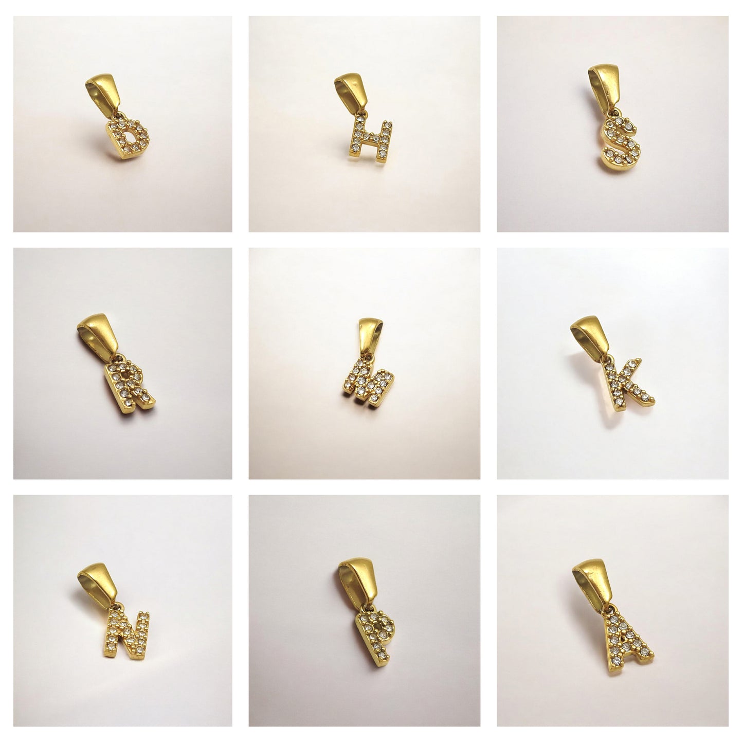 Initial Letter Charm Pendants