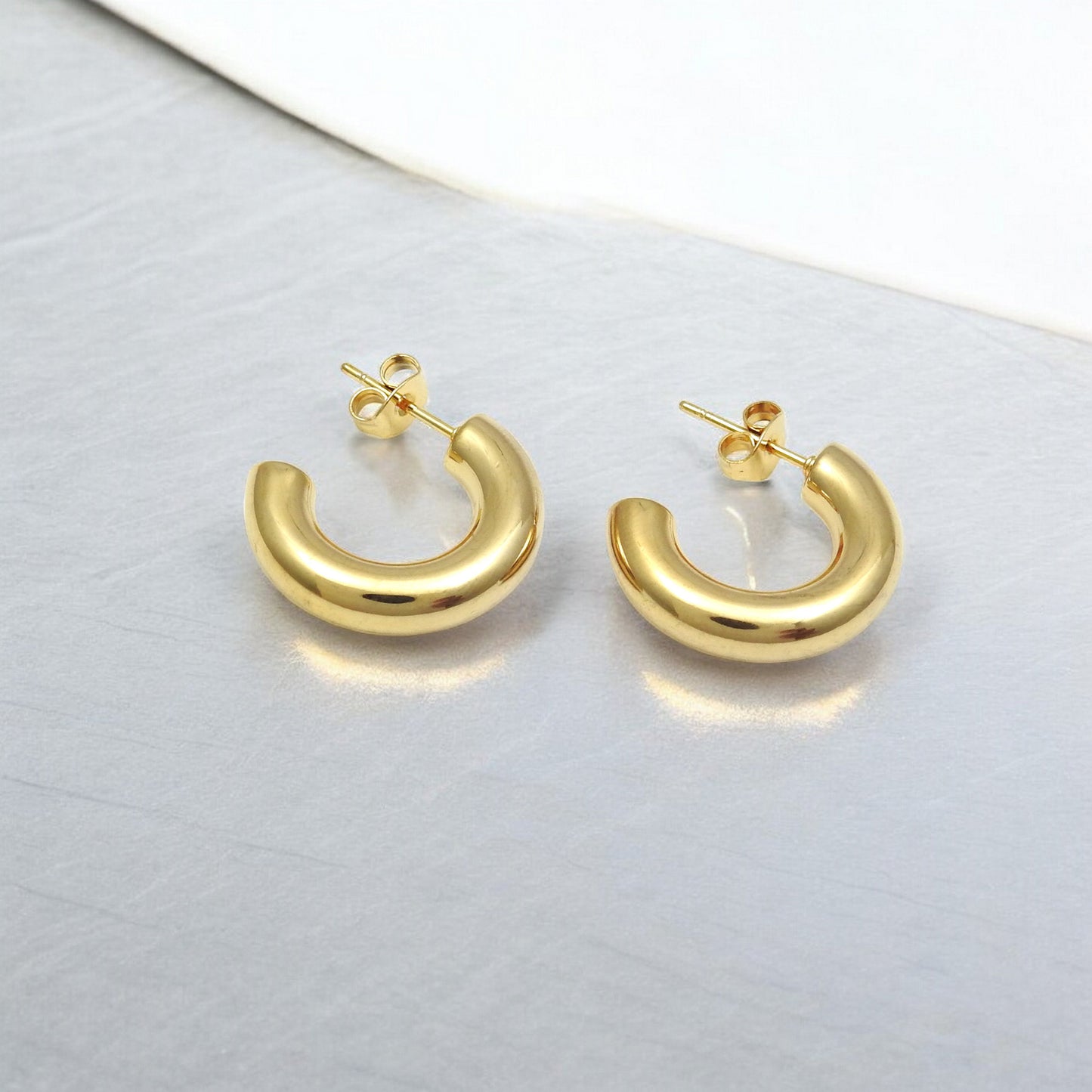 Chunky Huggies Hoop Earrings