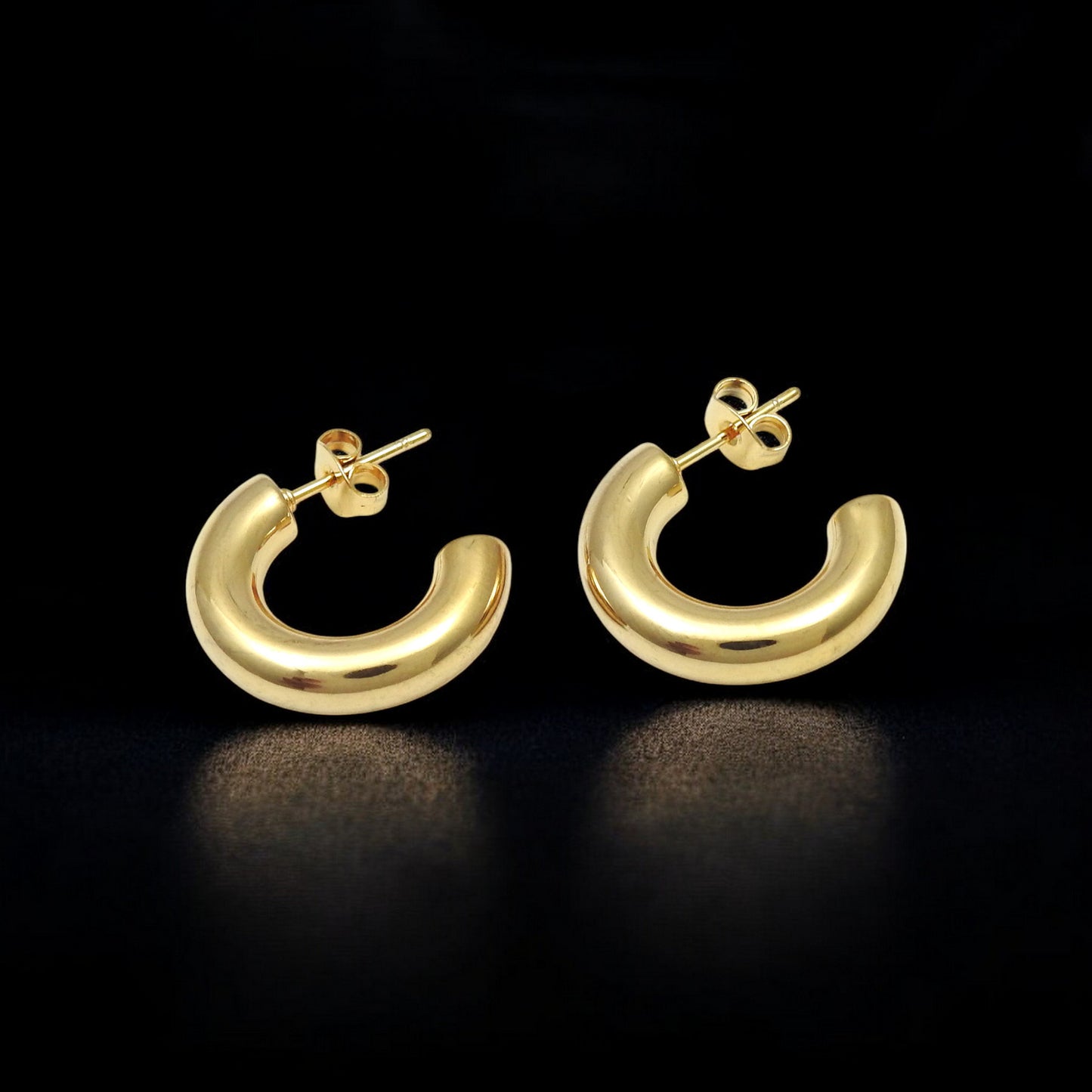 Chunky Huggies Hoop Earrings