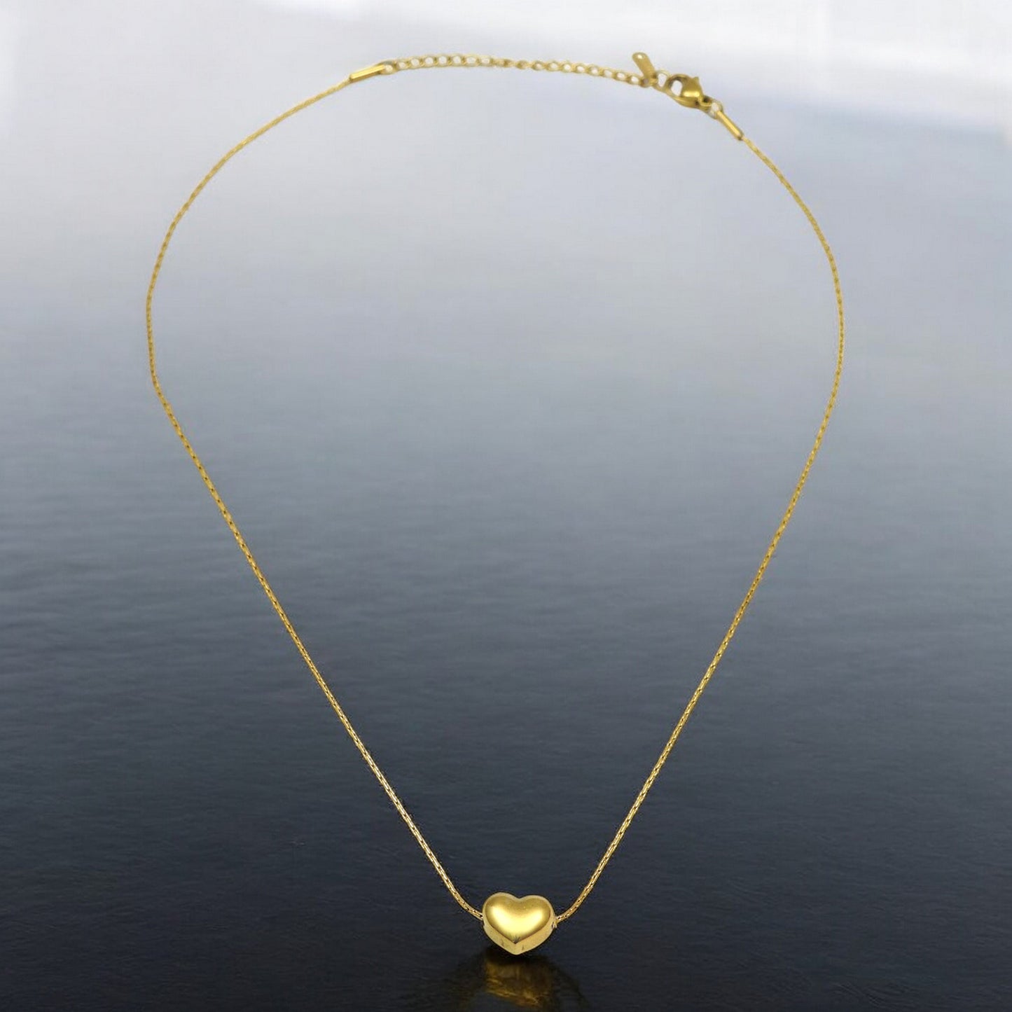 Stainless Steel Anti Tarnish Gold Plated Heart Pendant Necklace
