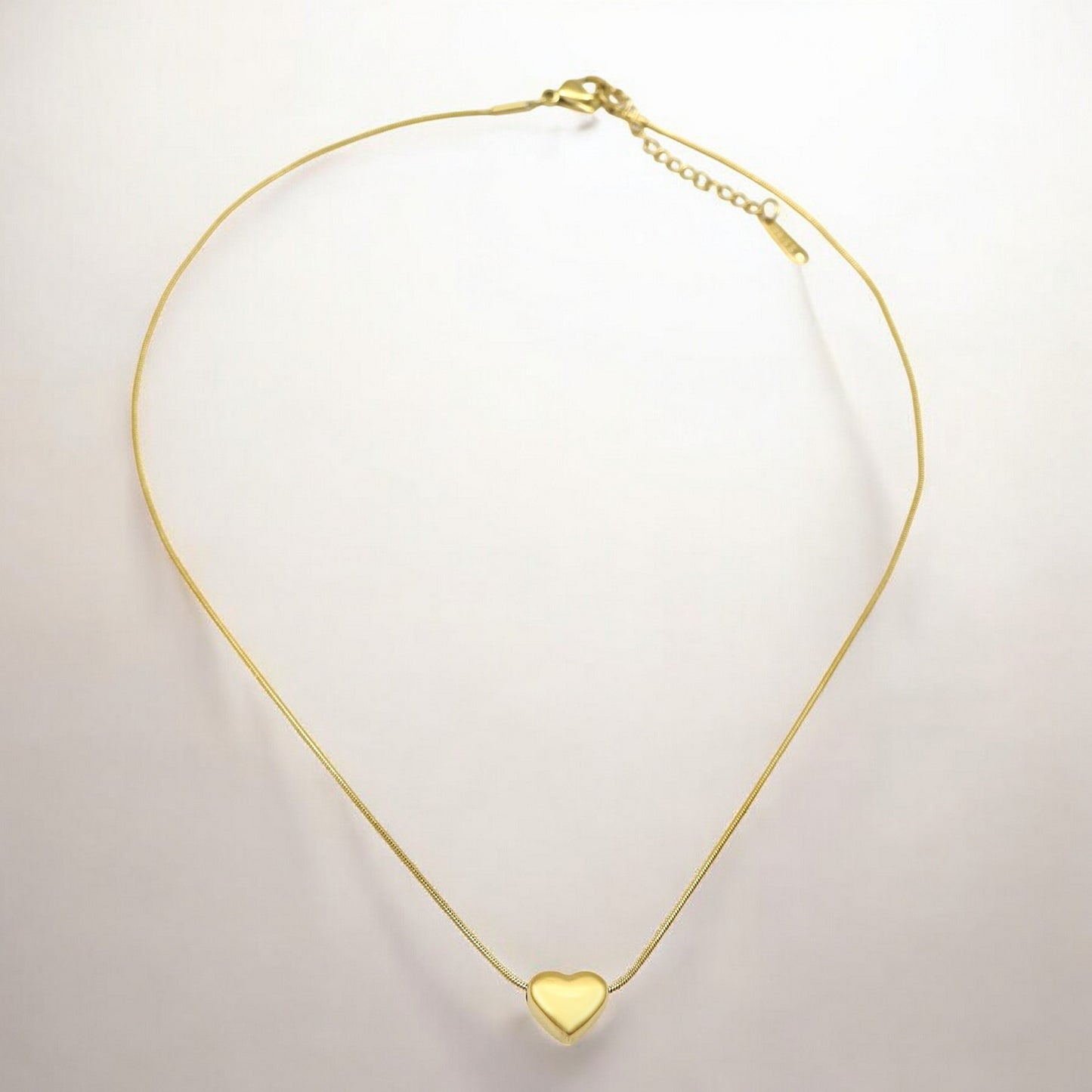 Anti Tarnish Heart Charm Necklace for Girls & Women