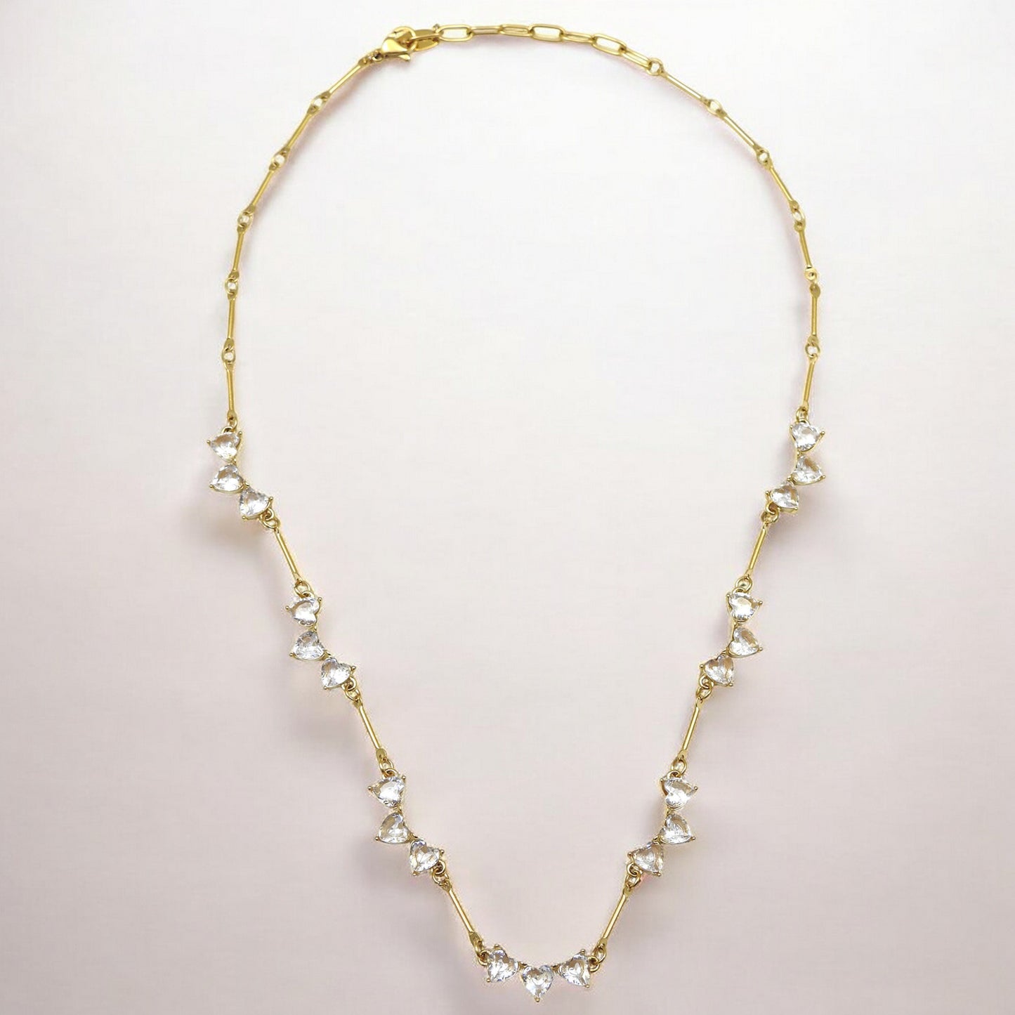 Heart Shape Cubic Zirconia Statement Necklace