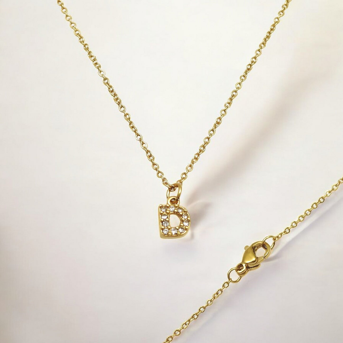 Initial Letter Charm Pendant Necklace