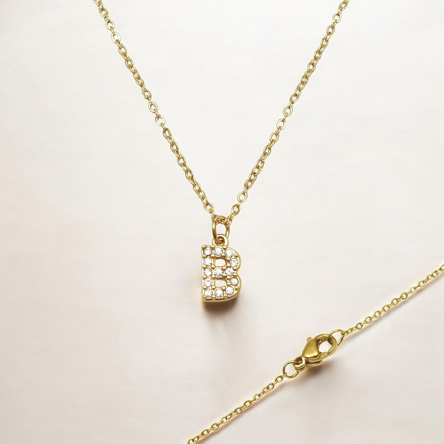 Initial Letter Charm Pendant Necklace