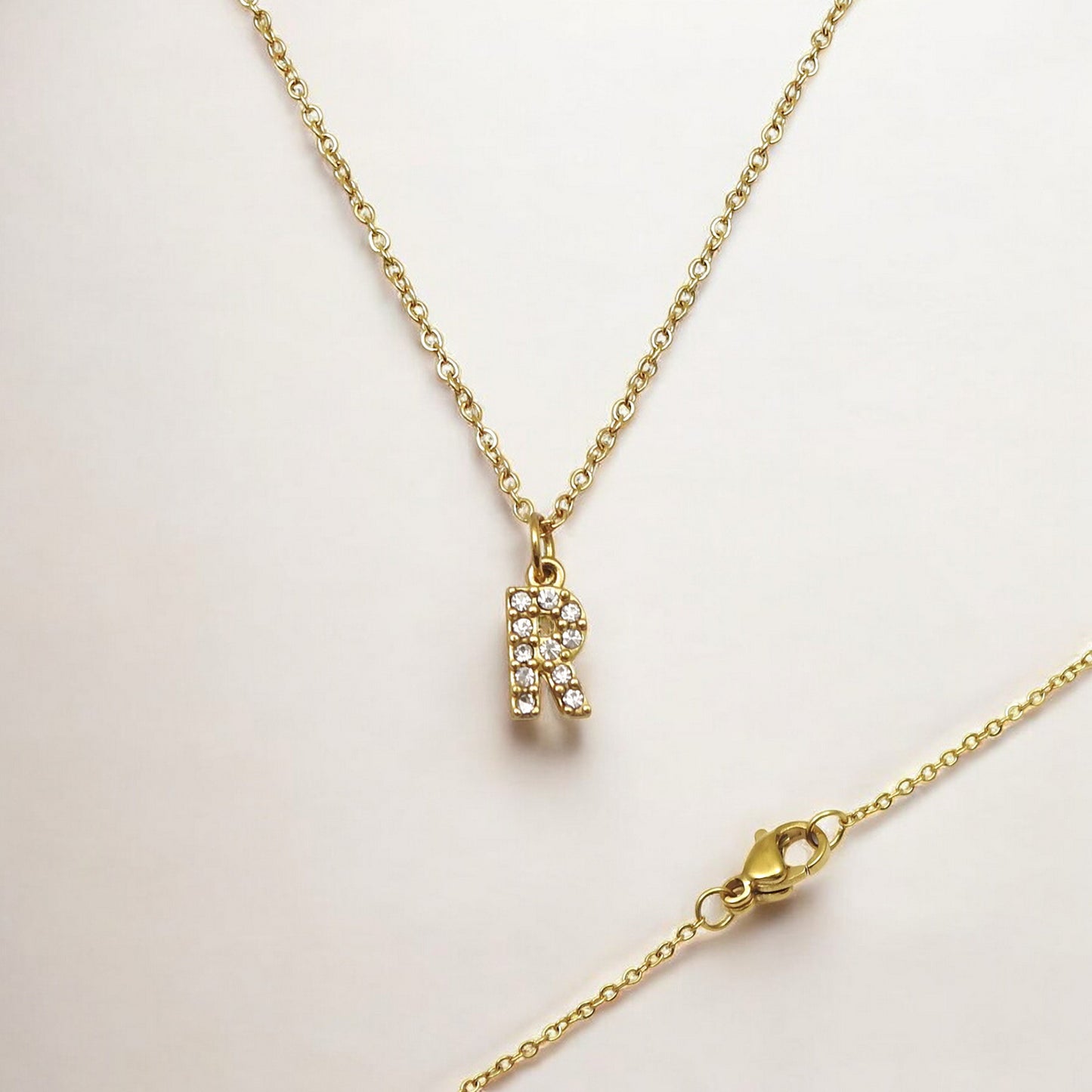 Initial Letter Charm Pendant Necklace