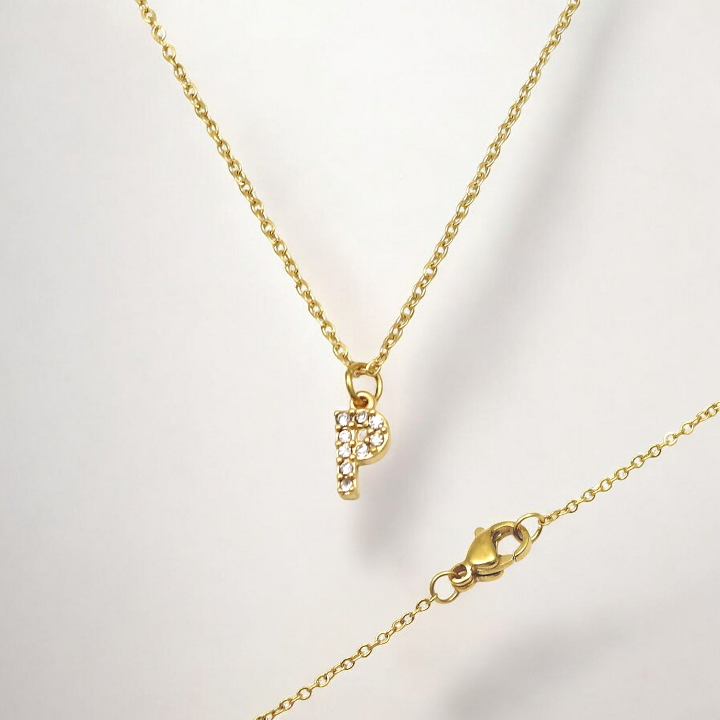 Initial Letter Charm Pendant Necklace