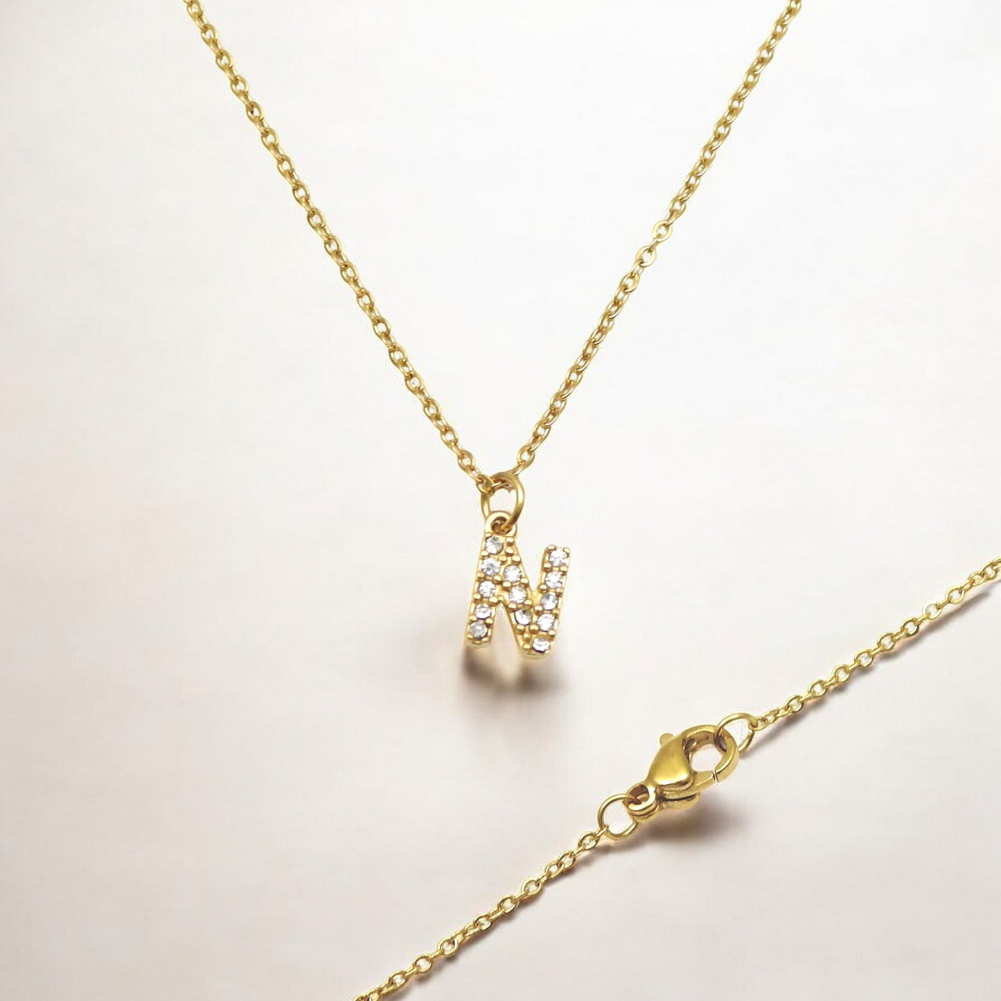 Initial Letter Charm Pendant Necklace