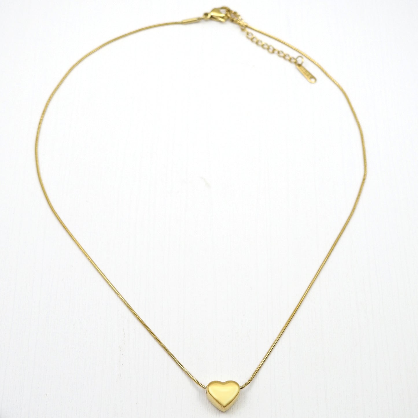 Stainless Steel Anti Tarnish Gold Plated Heart Pendant Necklace