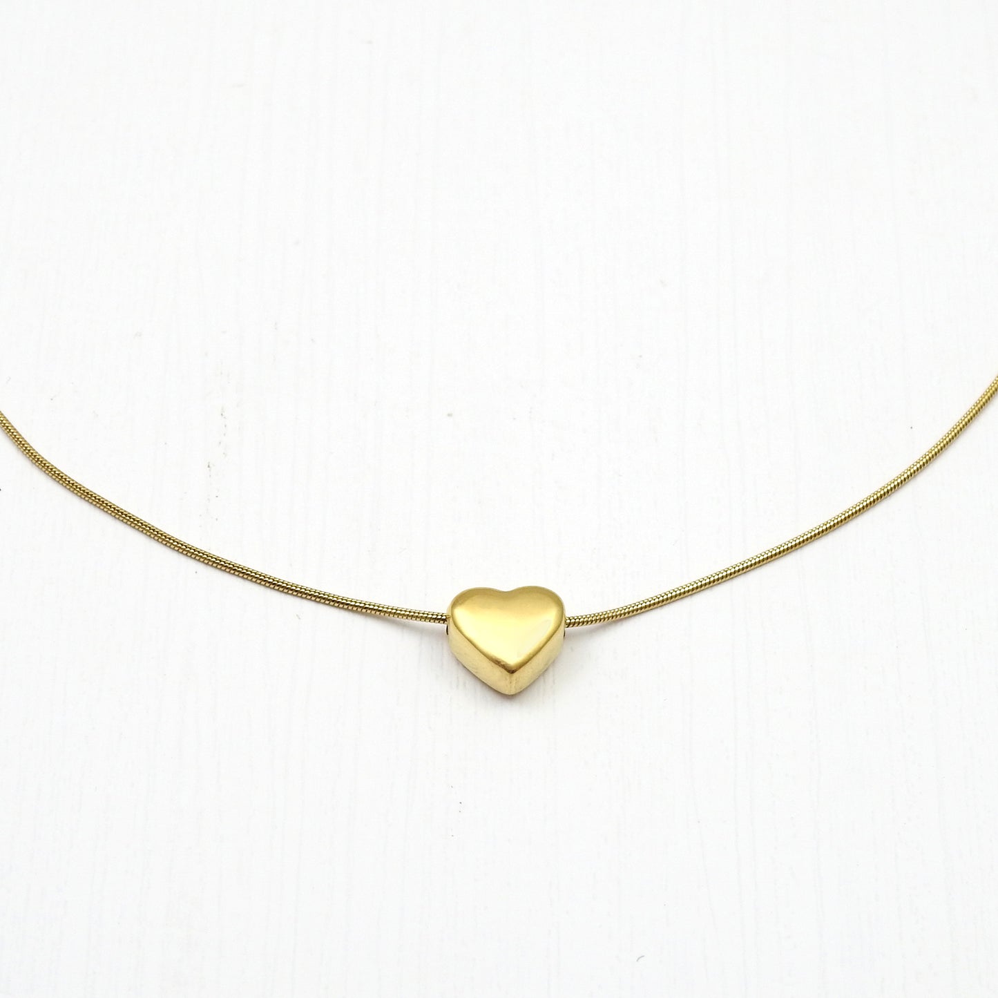 Stainless Steel Anti Tarnish Gold Plated Heart Pendant Necklace