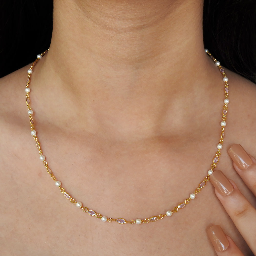 Freshwater Pearl Dainty 925 Silver Necklace