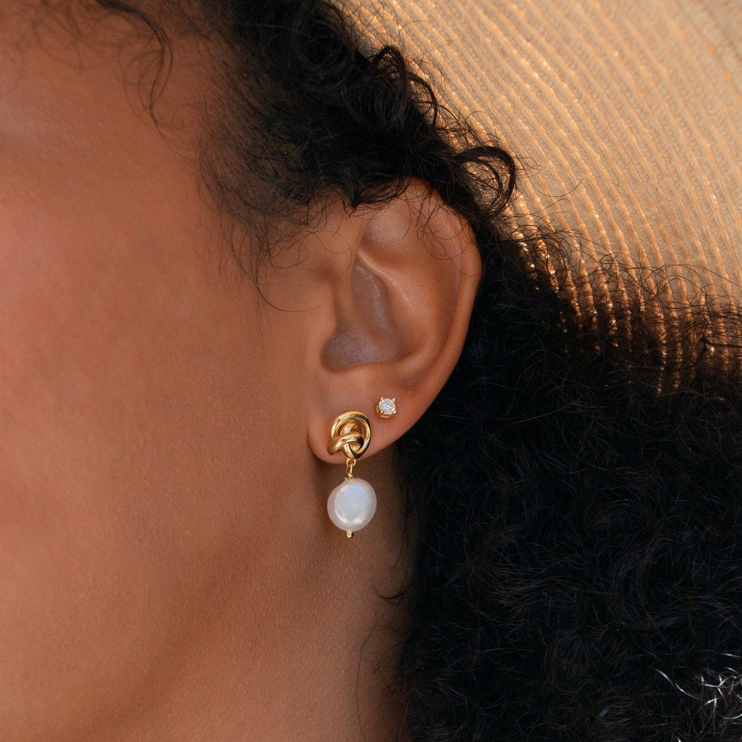 Knot Pearl Drop Earrings