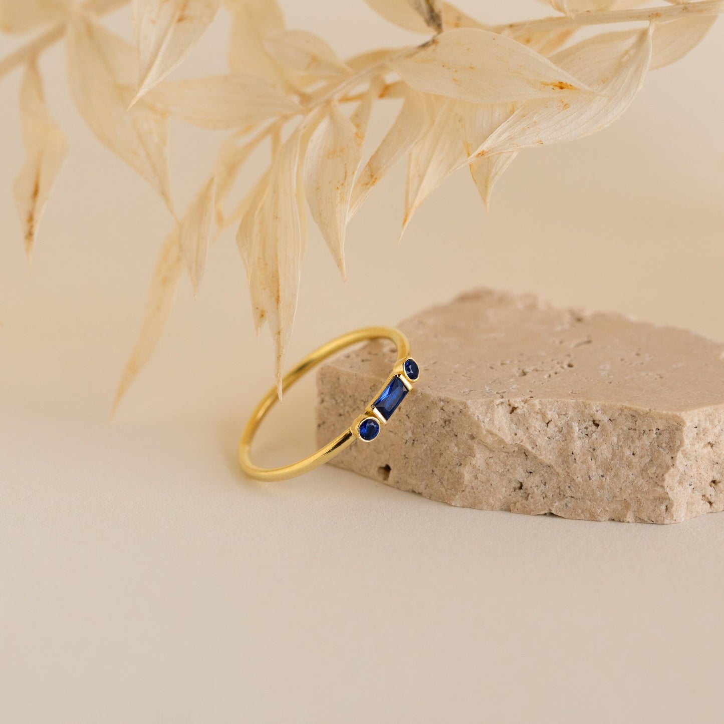 Morse Code Birthstone Ring