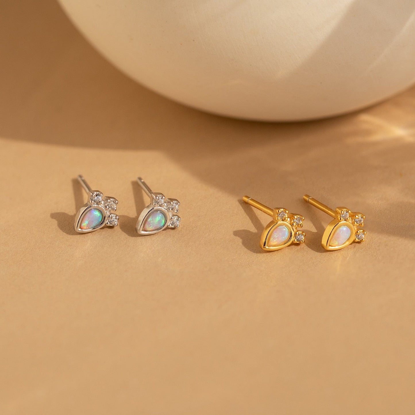 Opal Teardrop Studs