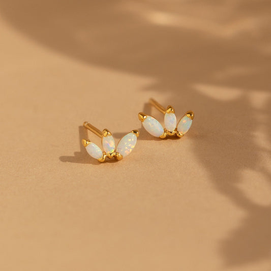 Opal Marquise Studs