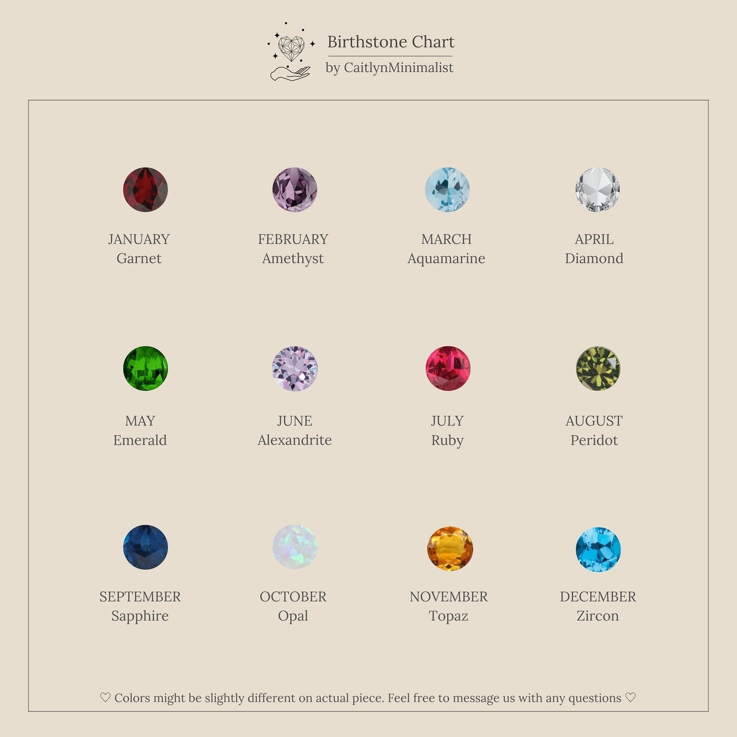 Birthstone Drop Studs