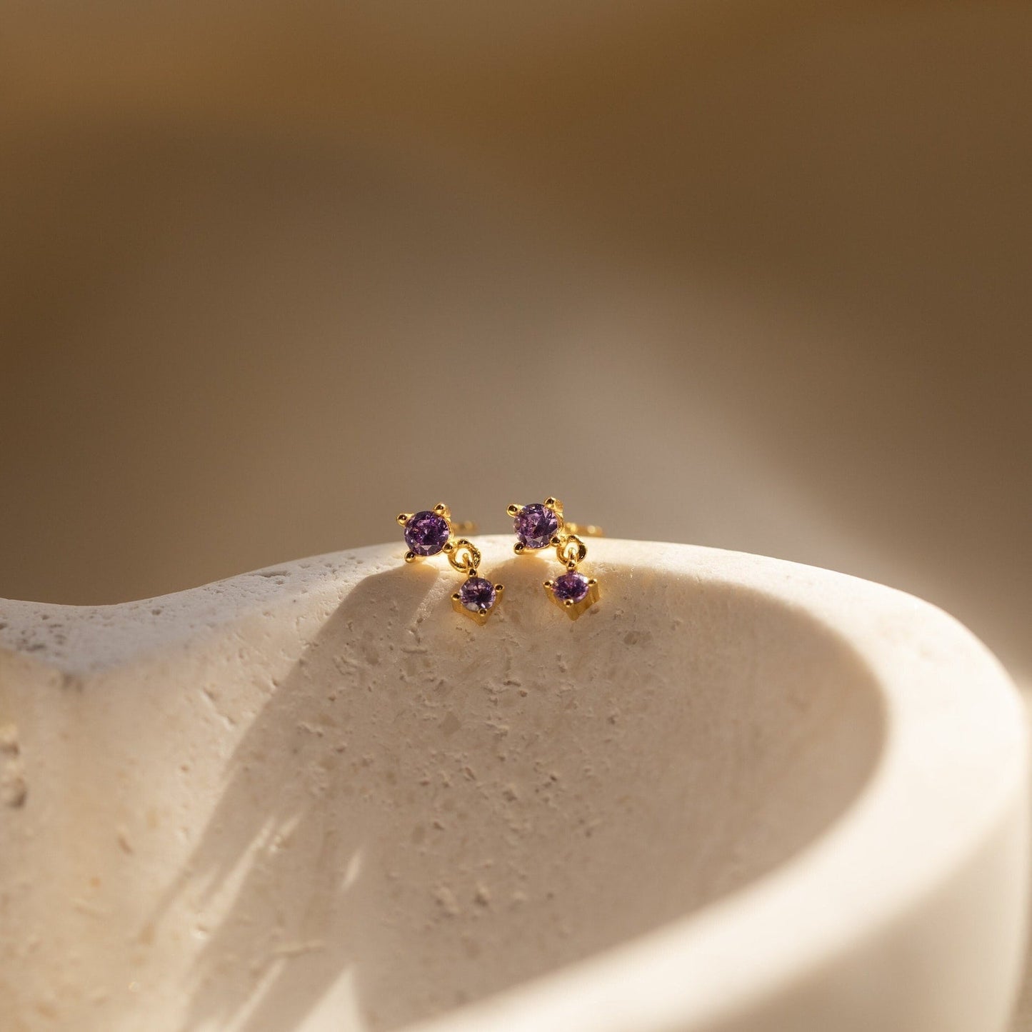 Birthstone Drop Studs