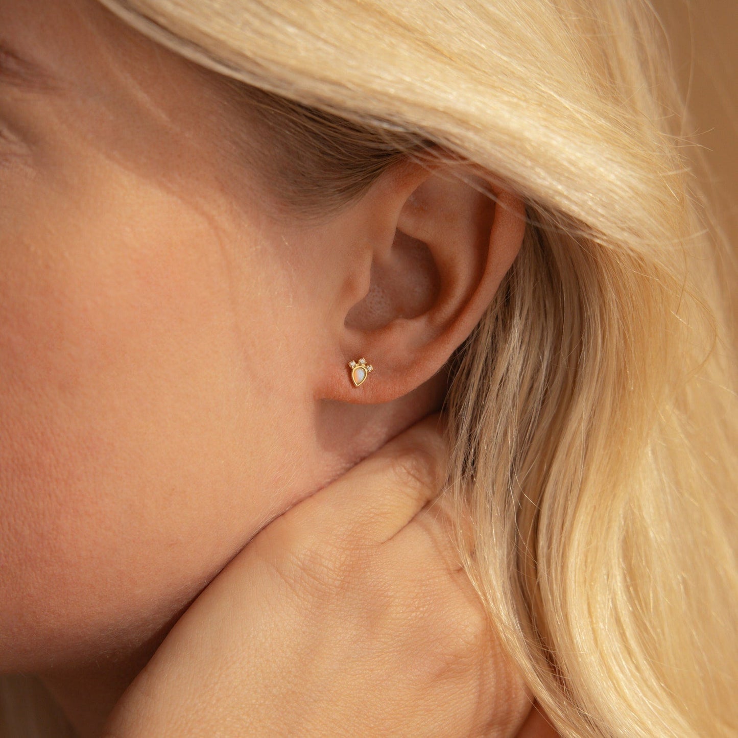 Opal Teardrop Studs