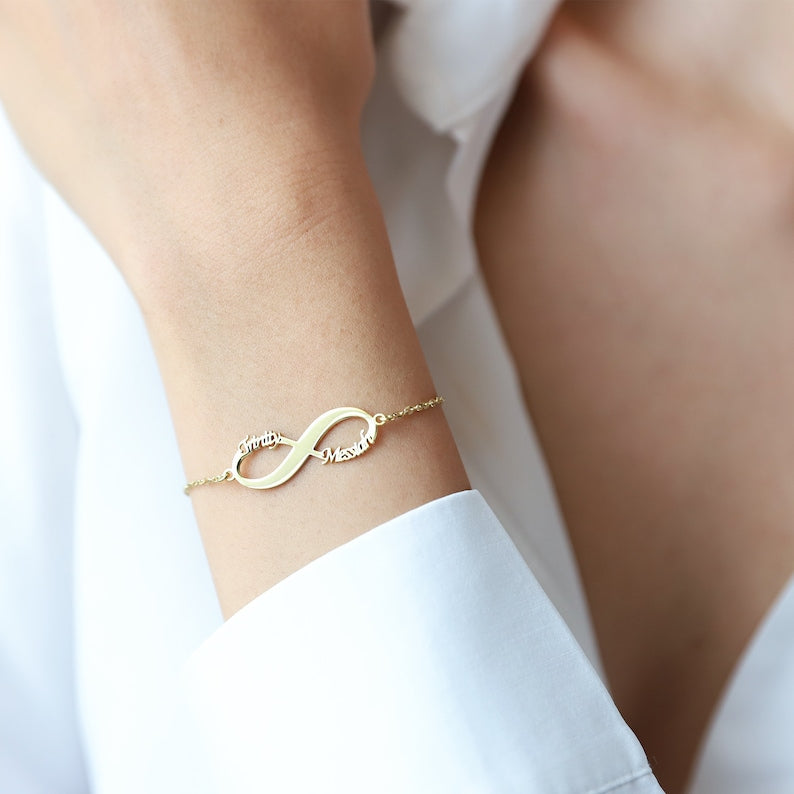 Infinity Name Bracelet- Wedding Gift - Gift For Couples