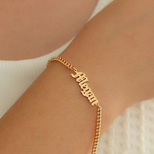 Personalized Old English Name Bracelet